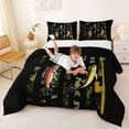 thumbnail image 3 of jejeloiu Camo Fishing Full Size Comforter Sets,Bass Rod Print Bedding Comforter Set For Boys,Green Black,Black Reversible,3 Pieces,1 Comforter and 2 Pillowcases, 3 of 7