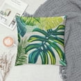 thumbnail image 2 of Awypu Tropical Pillow Covers Summer Hawaiian Style Lime Green Blue Leaf Print Decorative Outdoor Modern Decorations Pillow Cases for Couch Sofa Bed Decor  White, 2 of 5