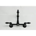thumbnail image 3 of Kingston Brass KS1260AL Heritage Double-Handle Wall-Mount Bridge Kitchen Faucet, Matte Black, 3 of 7