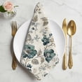 thumbnail image 2 of Watercolor Flowers Cloth Napkins, Green Floral Leaves Retro Rustic Beige Washable and Reusable Dinner Napkins Set of 4, Table Napkin for Kitchen Party Birthday Wedding Hotel Housewarming 20"x20", 2 of 9