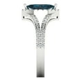 thumbnail image 3 of 1.2ct marquise cut natural london blue topaz 18k white gold halo Bridal Wedding Engagement Promise Anniversary Ring for Women size 4.25, 3 of 7