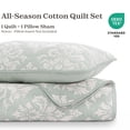 thumbnail image 4 of Exclusivo Mezcla 100% Cotton Quilts Twin Size Sage Green, Soft Breathable Bedspread Gauze Boho Pattern Coverlet Lightweight Twin Quilt Bedding Set for All Seasons( 1 Quilt and 1 Pillow Sham), 4 of 7