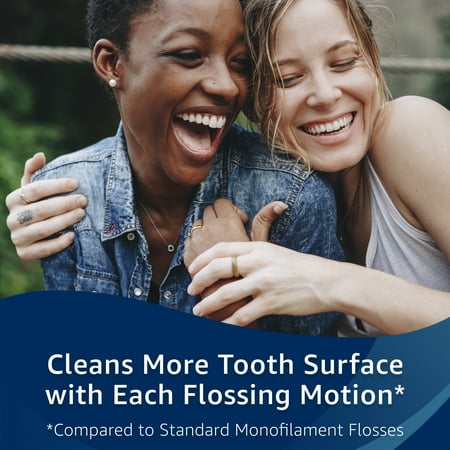 Equate Double Line Mint Floss Picks, Dental Flossers with Gum Stimulator and Pick, Hi-Tech Floss, Stimulates Gums, 75 Ct