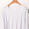 thumbnail image 4 of QSAWXQZ Women's Modal Printed Pajama Top Crew Neck Polka Dots Long Sleeves Reffle Hem Relaxed Sleep Tee Lounge Top for Summer 2XL, 4 of 5