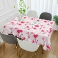 thumbnail image 5 of GZHJMY Valentine's Day Floral Heart Tablecloth, Rectangle Waterproof Washable Polyester Table Cover for Picnic Dinner Holiday Party Decor, 60 x 120 Inch, 5 of 7