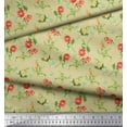 thumbnail image 3 of Soimoi Beige polyester Crepe Fabric Leaves & Peony Floral Print Fabric by the Yard 42 Inch Wide, 3 of 3