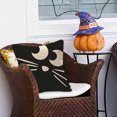 thumbnail image 2 of Halloween Black Cat Background Decoration Farmhouse Decor Cotton Linen Home Decorative Throw Pillow Case Cushion Cover for Sofa Couch, 18" x 18", 2 of 8