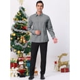thumbnail image 3 of Camisa a cuadros para hombre Lars Amadeus Blanco negro M, 3 of 6