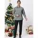 thumbnail image 3 of Camisa a cuadros para hombre, ajuste regular, con botones, manga larga, vestido, camisas a cuadros Blanco negro L, 3 of 6