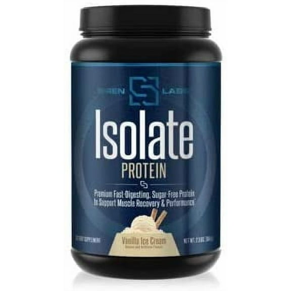 Siren Labs Isolate Premium Whey Protein Powder-Keto Friendly- Isolate and Hydrolysate with Amino Acids including Glutamine for Lean Muscle Growth and Recovery - Vanilla Ice Cream (30 Servings)