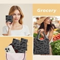 thumbnail image 6 of 5 Pack Foldable Shopping Bag,Gray Halloween Bats and Spider Webs Reusable Grocery Bags with Pockets,Large Reusable Tote Bags with Handles Waterproof & Lightweight, 6 of 6
