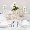 thumbnail image 5 of 100-Pack Linen-Feel Disposable Guest Towels – Soft and Absorbent Paper Hand Towels for Bathroom or Kitchen – Elegant White Napkins with Silver Design for Parties, Weddings, Dinners Events, 5 of 6