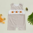 thumbnail image 2 of mgoYE Baby Boy Clothes 9-12 Months Toddler Mamas Boy Outfit Sleeveless Baby Romper Smocked Jumpsuit One Piece Shortalls Summer Clothes Rompers Baby Girls|Khaki 0-3 Months, 2 of 7