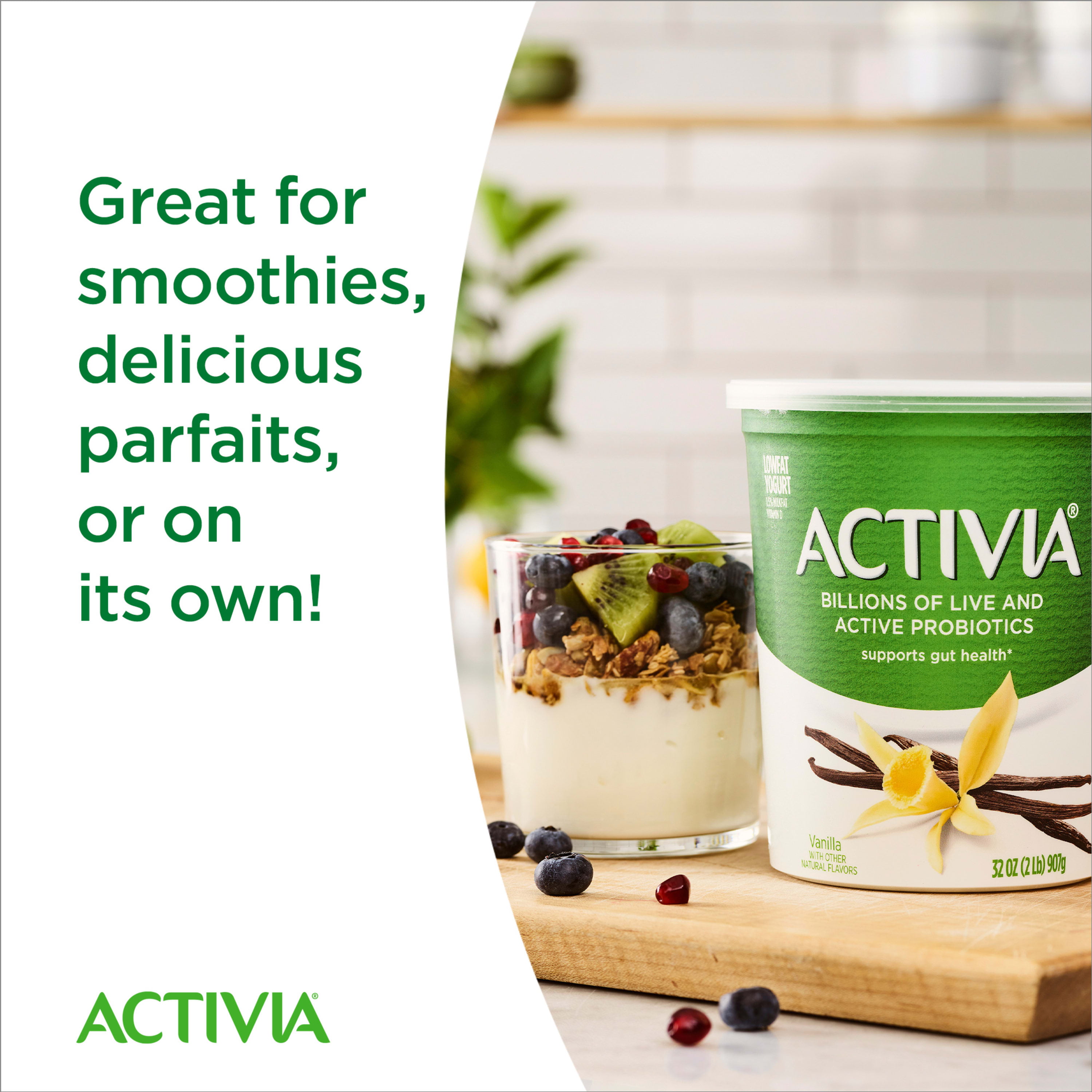 Activia Vanilla Probiotic Low Fat Yogurt Tub, 32 oz - Kroger