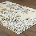 thumbnail image 5 of 4' X 6' Grey And Gold Abstract Power Loom Stain Resistant Area Rug, 5 of 7
