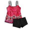 thumbnail image 6 of Erwazi Tankini Swimsuits for Women Plus Size Printed Criss Cross Strap 2 Piece Modest Swimwear Bathing Suit Set, 6 of 6