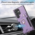 thumbnail image 5 of Phone Case for Samsung Galaxy S23 Ultra 5G Wallet Cover with Screen Protector and Wrist Strap Lanyard RFID Credit Card Holder Ring Stand Cell Accessories S23Ultra 23S S 23 23Ultra 6.8 inch Men Purple, 5 of 7