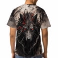 thumbnail image 4 of LAOLIUSN Men's 3D Graphic Tees, Dark Fantasy Wolf Red Eyes T-Shirt, Gothic Streetwear Short Sleeve Animal Print Shirt,,L, 4 of 6