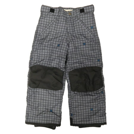 Boys Gray Plaid Water/Wind Resistant Adjustable Waist Reinforced Knee Snow (Best Snow Pants Brands)