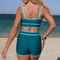 thumbnail image 4 of Bikini Set, High Waisted Two Piece Swimsuit, Solid Color Athletic Swimwear, Racerback Tank and Shorts, Moisture Wicking for Gym and Pool, 4 of 5