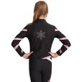 thumbnail image 2 of Doomiva Kids Girls Figure Skating Costume Long Sleeve Contrast Color Stripe Sweatshirt and Rhinestones Leggings Set Pink 6, 2 of 4
