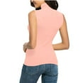 thumbnail image 5 of Gkeoshab Womens Blouses Slim Fit Mock Neck Tank Top Solid Sleeveless Stretch Blouse Perfect as a Layering Piece or Standalone Top Red1 4XL, 5 of 5