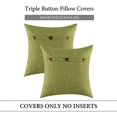 thumbnail image 2 of HZKAICUN Set of 2 Decorative Linen Throw Pillow Covers Cushion Case Triple Button Vintage Farmhouse Pillowcase for Couch Sofa Bed 18 x 18 Inch 45 x 45 cm Beige, 2 of 5