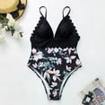 thumbnail image 4 of Traje de baño de una pieza HUOGUO, sexy, con estampado de flores, monokini para mujer, 4 of 5