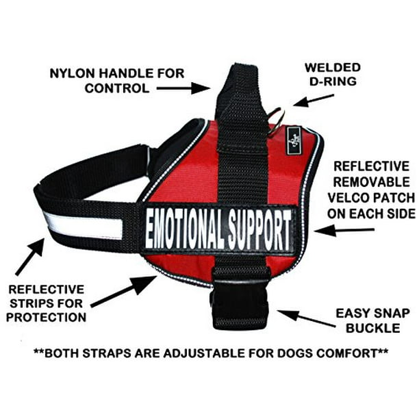 Emotional Support Nylon Dog Vest Harness. Purchase Comes with 2