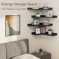 thumbnail image 6 of 4 Tier Floating Corner Shelves Black Set of 4, Rustic Pine Wooden Floating Corner Wall Shelf for Wall Décor Storage, L Shaped Corner Shelf Wall Mount For Bedroom, Living Room, Bathroom, Kitchen., 6 of 6