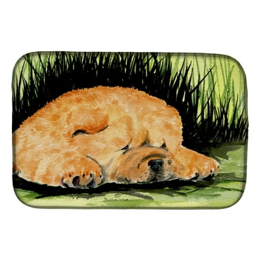 Carolines Treasures Chow Dish Drying Mat, 14" x 21", Multicolor