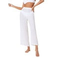 thumbnail image 3 of Txlixc Pantalones transparentes para mujer Pierna ancha Ver a través de los pantalones inferiores Biniki Traje de baño Cubrir Ropa de playa Cintura alta Palazzo Pierna recta Fiesta sexy Clubwear Txlixc Ropa de moda, 3 of 5
