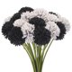 thumbnail image 1 of Cabezas de Flores Artificiales Uxcell de Seda Crisantemo Hortensia Negro Gris Falsas 20Pcs, 1 of 6