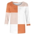 thumbnail image 5 of Darzheoy Womens Tops Mid-Length 3/4 Sleeve Lightweight Stripped Printed Patchwork Color Hoodless Sweatshirts Fall Pullover Fashion Blouses, 5 of 5
