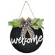 thumbnail image 1 of Listado de bienvenida Listado de madera redondo Letrero de puerta Colgante de bienvenida Arco Letrero de puerta creativo bienvenido TUNC Sencillez, 1 of 5
