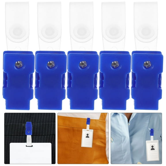 WHAMVOX 100Pcs Work Badge Clips Name Tag Clips Plastic Name Badge Clips with Straps ID Card Clips