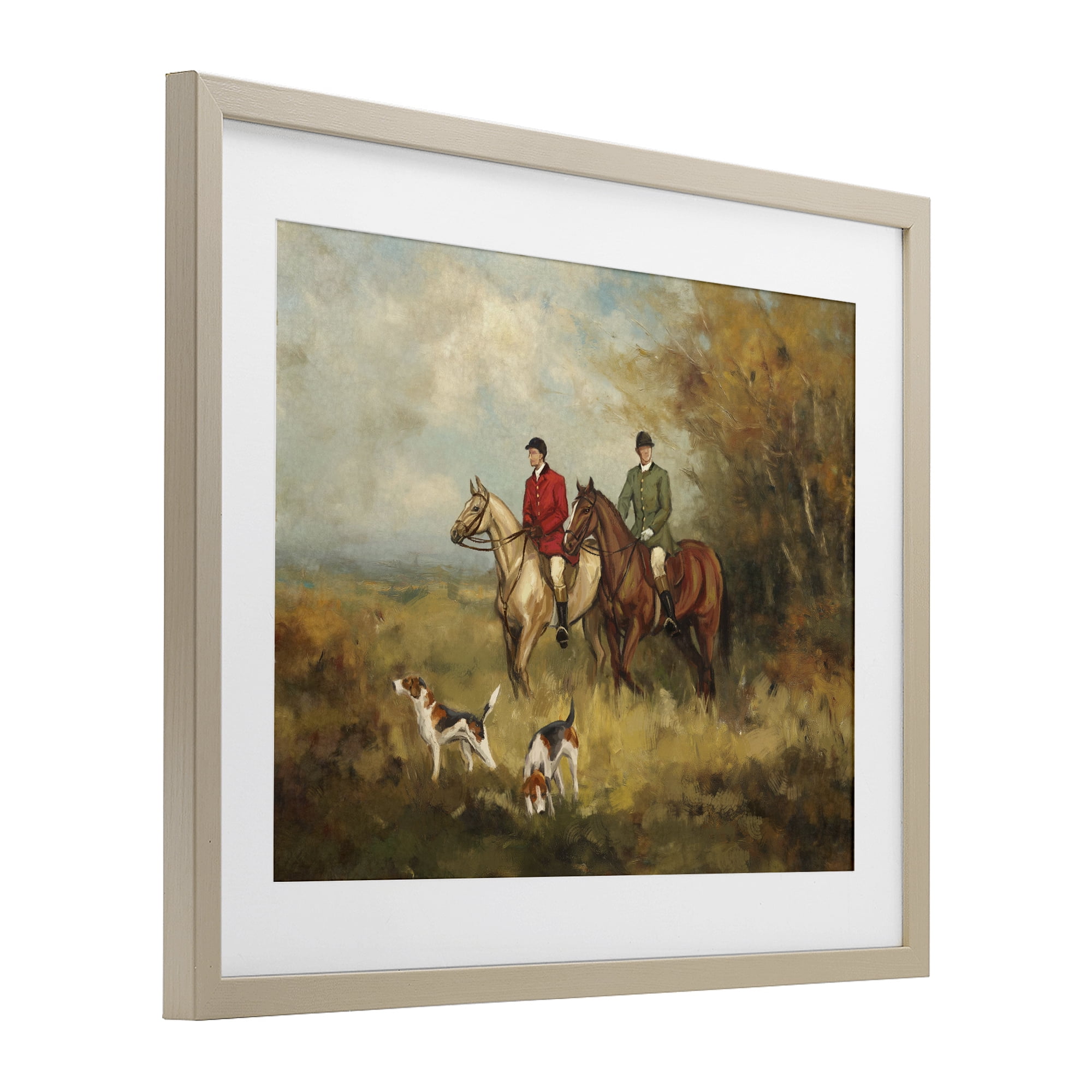Stupell Industries Autumn Riders with Hounds Birch Framed Print Under Glass, design by Ziwei Li