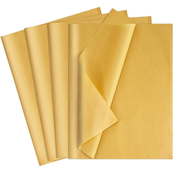 ZWHong Gold Tissue Paper Bulk 50 Sheets, 15x20 Inch Metallic Gift Wrapping Paper for Gift Bags, Christmas, Birthday, Wedding Party Decorations, Shiny Gold Tissue Paper for Crafts