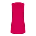 thumbnail image 4 of Fartey Womens Plus SIze Tank Tops Summer Casual Square Neck Sleeveless Shirts Loose Flowy Pleated Tanks Fashion Colorblock Camisoles Hot Pink XXL, 4 of 5
