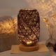 thumbnail image 2 of Lámpara de noche moderna de bambú y ratán, lámpara de mesa creativa moderna con base de madera, decoración personalizada, lámpara LED regulable, lámpara de noche para sala de estar, marrón, 2 of 5