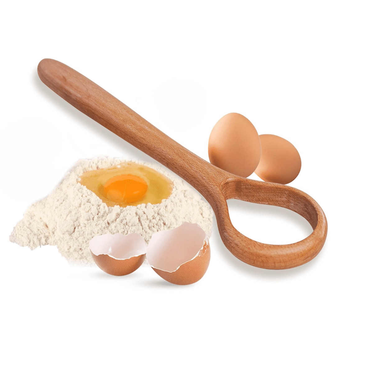 Danish Dough Whisk - Stainless Steel Bread Dough Mixer With Oak Handle For Sourdough, Pizza, Pastry (8.27 Inch)