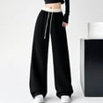 thumbnail image 2 of Timegard Womens Sweatpants Straight Leg Elastic High Waist Casual Loose Workout Pants Color Block, 2 of 3