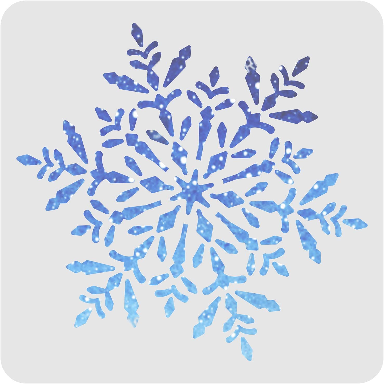 1pc Snowflake Stencil Decoration Template 11.8x11.8 inch Plastic Christmas Decoration Snowflakes Painting Template Square Reusable Stencils for Create