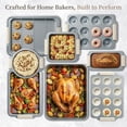 thumbnail image 7 of Non-Stick Stackable Baking Pans Set, 25 PCS Oven Safe Bakeware with Silicone Handles, Heavy-Duty Cookie Sheets 450 ° F, 7 of 7