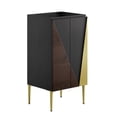 thumbnail image 2 of Modway Alchemist 18" Modern Wood Bathroom Vanity Cabinet in Black and Gold, 2 of 9