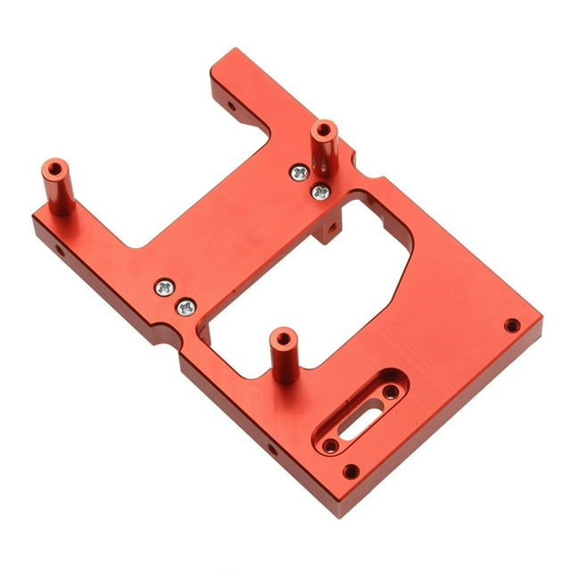 Support de Servo de Direction en Métal Rouge pour Voitures RC WPL/Mengniu - Pièce de Mise à Niveau Durable Haute Résistance, Compatible avec Servos 9g/12g/17g, 81mm*52mm, Inclus Kit d'Accessoires