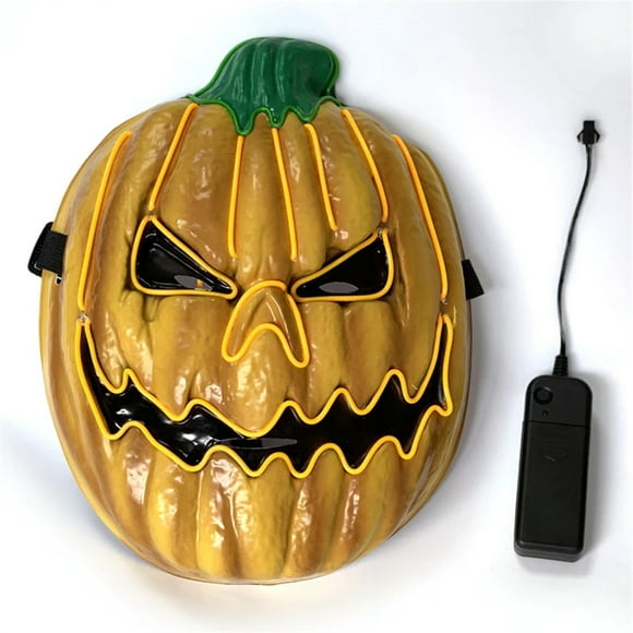 Halloween Mask Skull LED Light Up Mask Scary Flash EL Wire Mask for Halloween Festival Parties Cosplay Costume for Man Women Kids (Pumpkin mask)