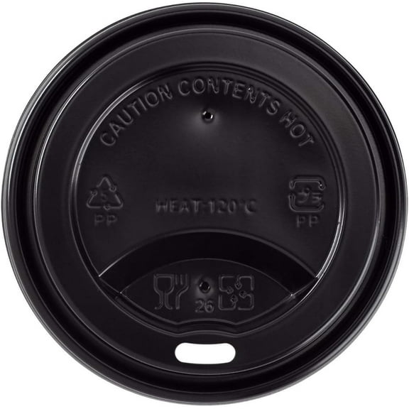 Karat PP Sipper Dome Lid for 8 oz Paper Hot Cup (Black) - 1,000 ct
