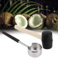 thumbnail image 4 of Juego de herramientas para romper cocos de acero inoxidable 304 de grado alimenticio con mango de madera y martillo de goma, 4 of 8
