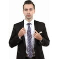 thumbnail image 2 of Men's Cotton Printed Floral Tie 2.56" Skinny Narrow Necktie, 2 of 7